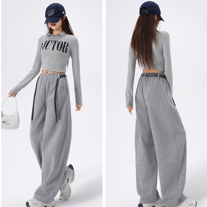 Wide leg Casual sweatpants high waist pants for women