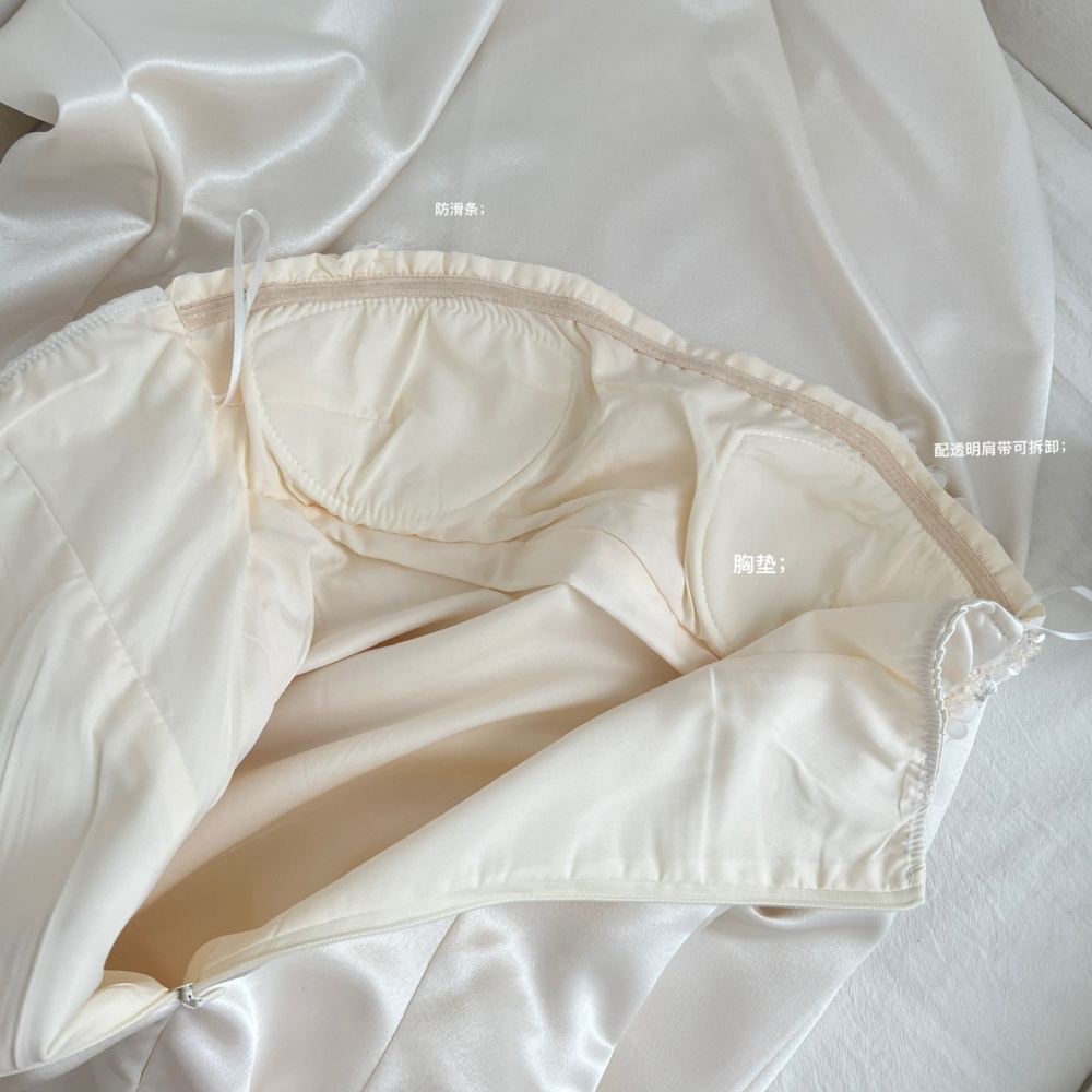 Sequins long dress white formal dress for women