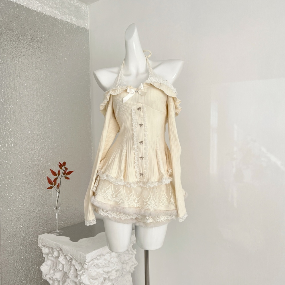 Winter slim short skirt fashion tops a set