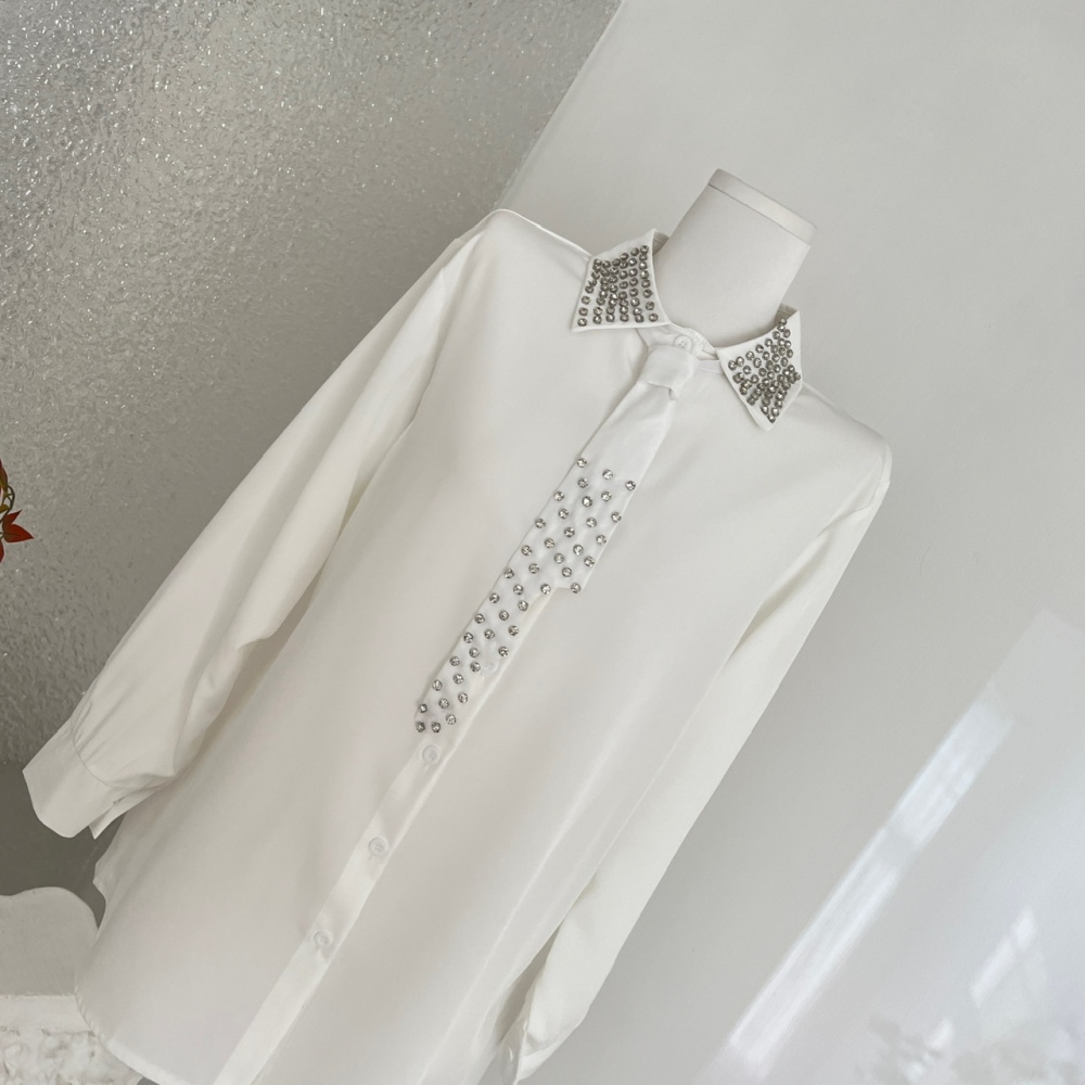 Temperament loose tops satin shirt