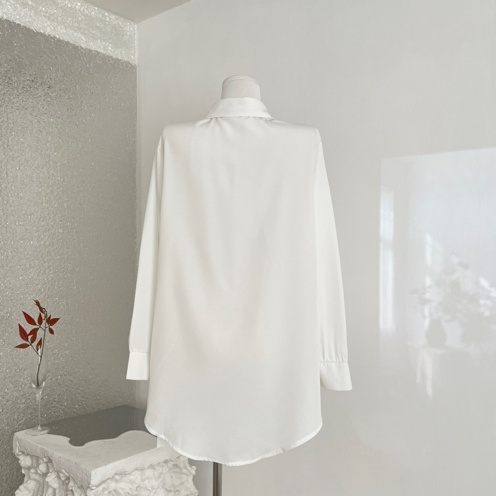 Temperament loose tops satin shirt