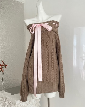 Knitted bandage sweater dress