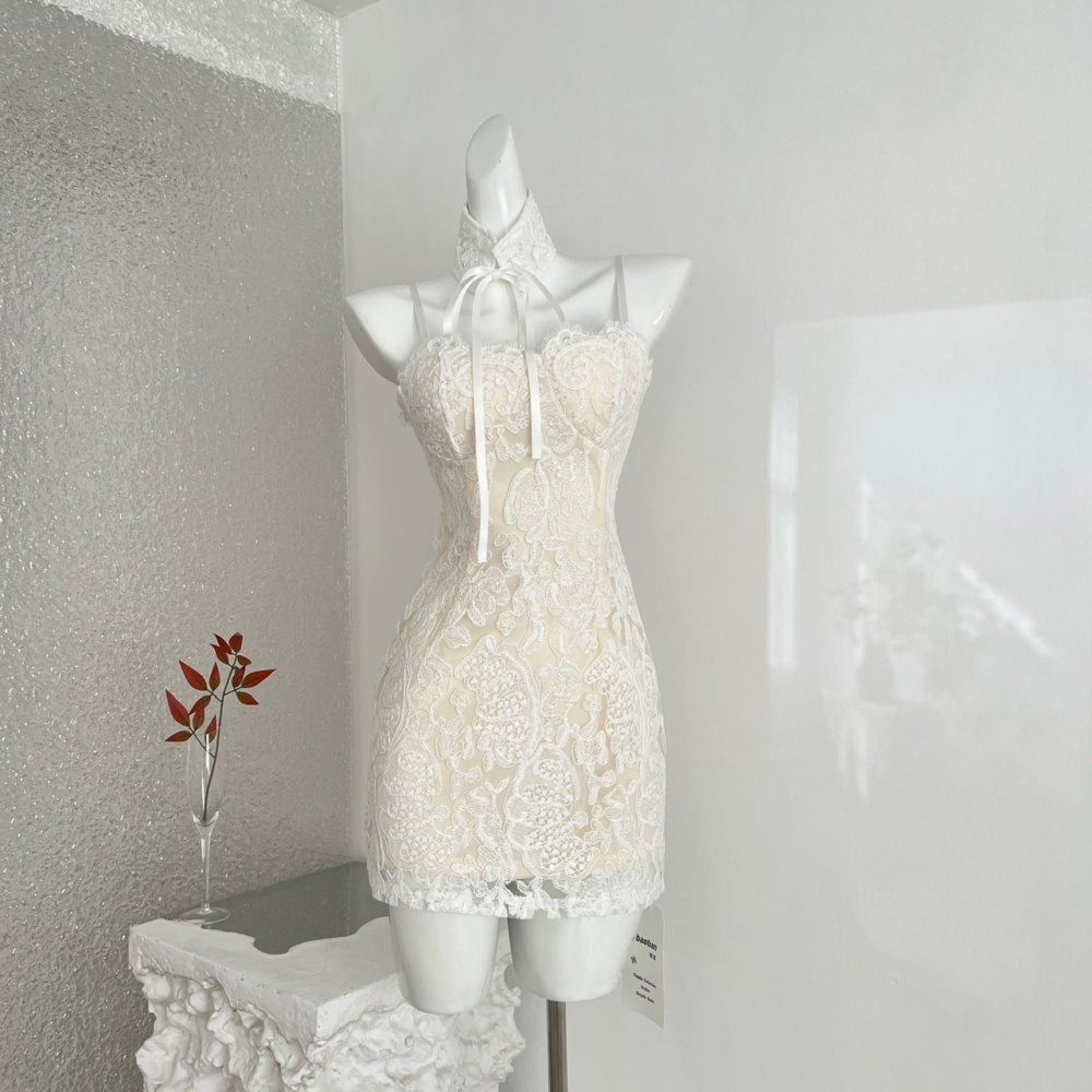 France style wrapped chest sling dress for women