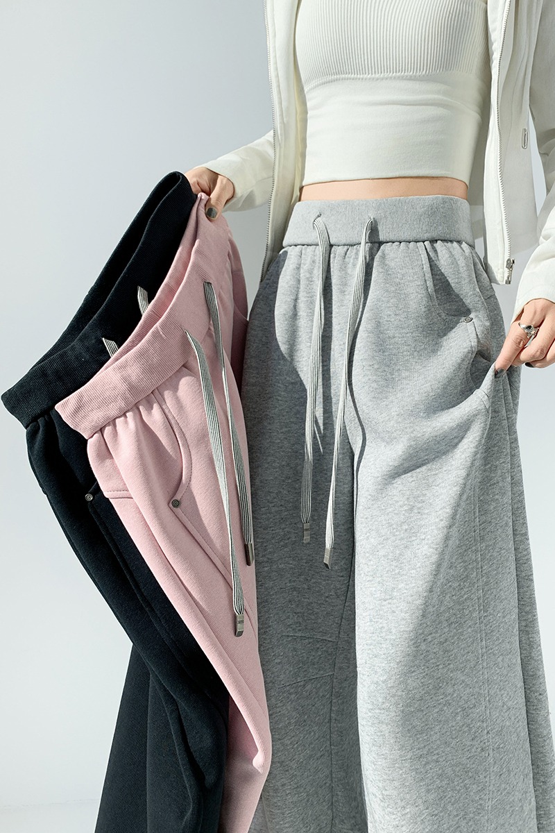 Wide leg drawstring pants loose sweatpants for women