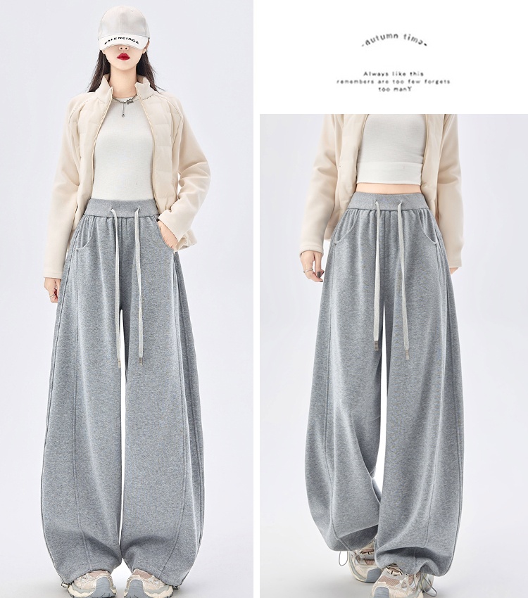 Wide leg drawstring pants loose sweatpants for women