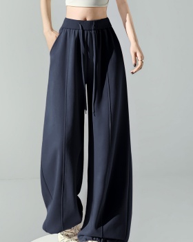 Gray wide leg pants loose sweatpants for women
