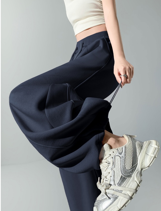 Gray wide leg pants loose sweatpants for women