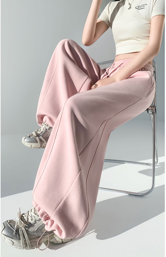 Gray wide leg pants loose sweatpants for women