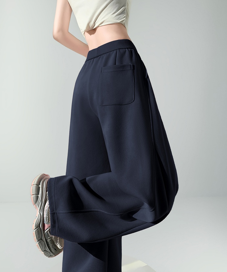 Gray wide leg pants loose sweatpants for women