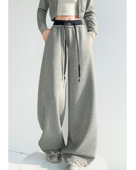 Casual wide leg loose splice straight sweatpants