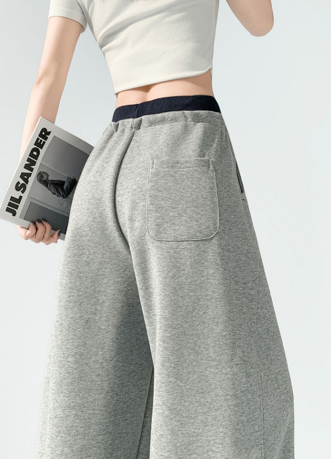 Casual wide leg loose splice straight sweatpants
