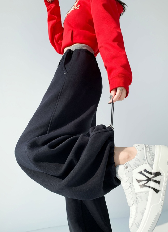Casual wide leg loose splice straight sweatpants