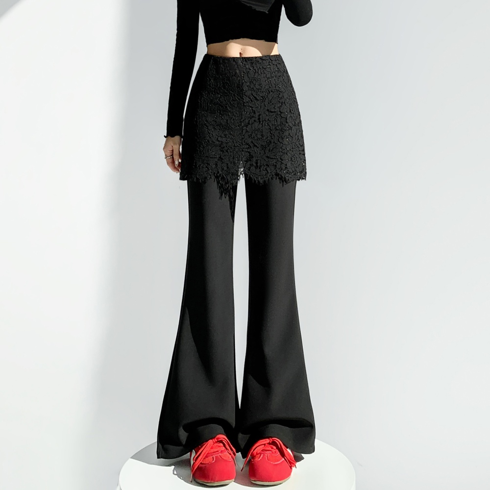 Micro speaker spring business suit lace flare pants for women