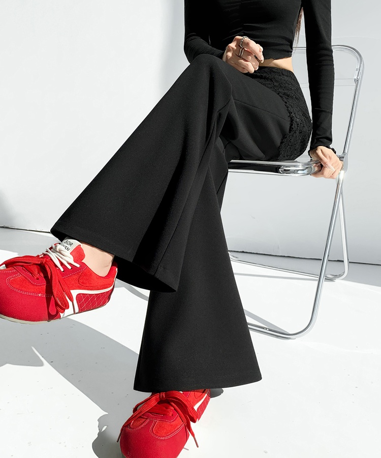 Micro speaker spring business suit lace flare pants for women