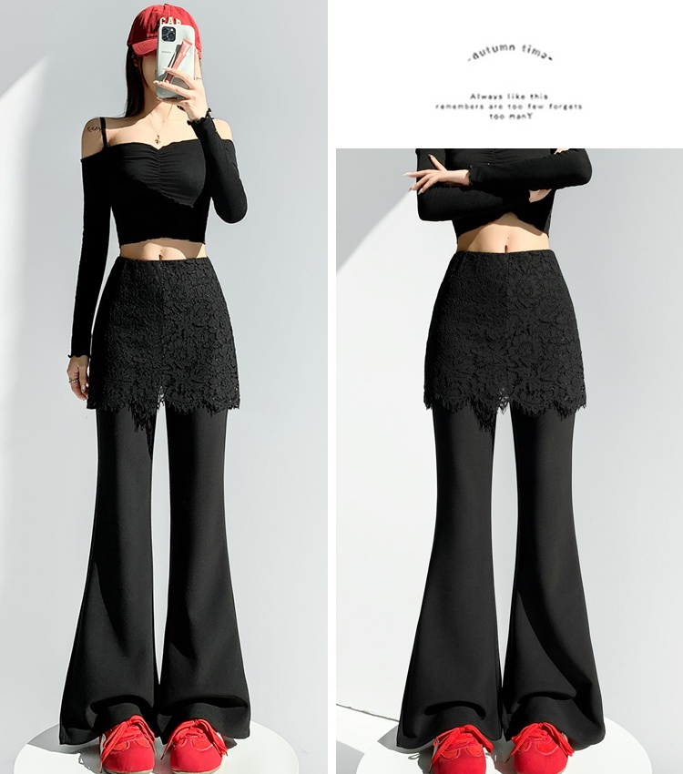 Micro speaker spring business suit lace flare pants for women