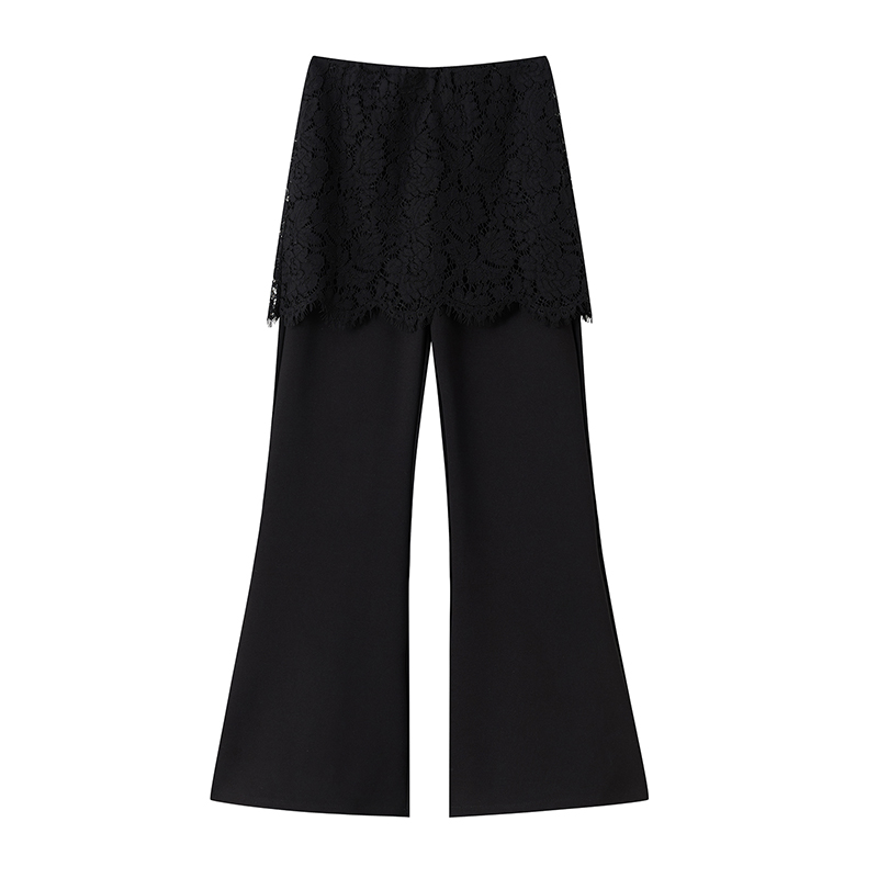 Micro speaker spring business suit lace flare pants for women