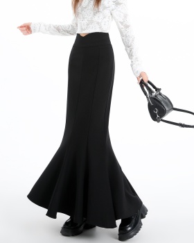 High waist elasticity business suit long skirt for women