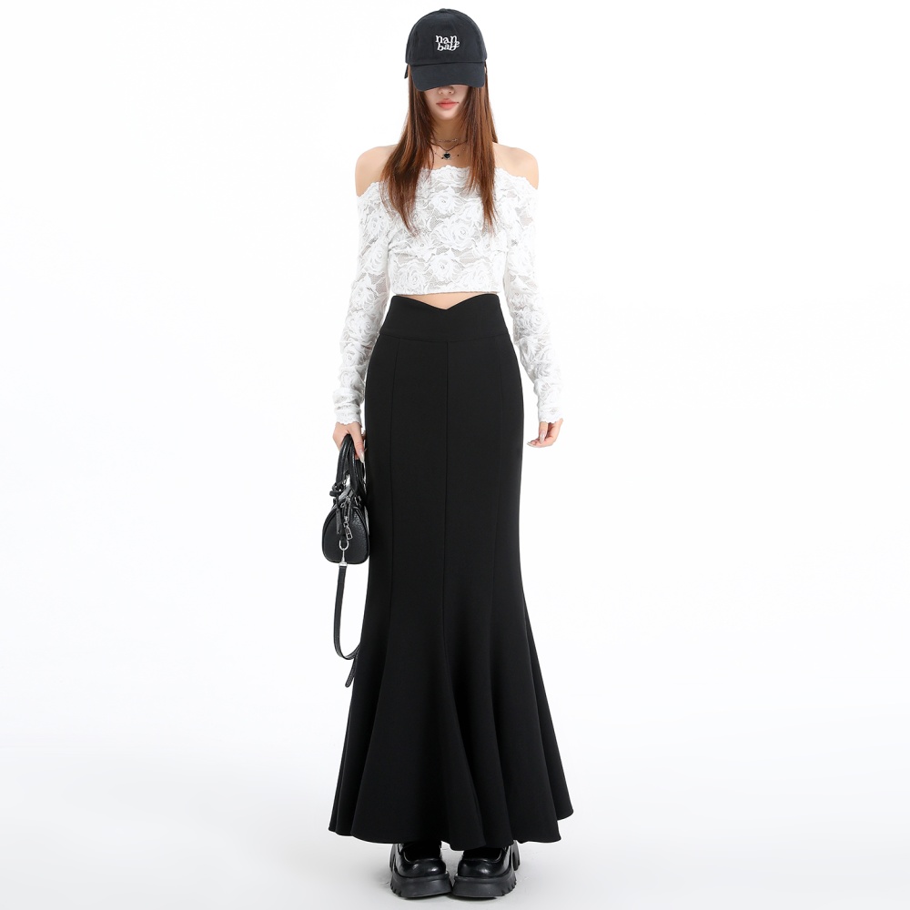 High waist elasticity business suit long skirt for women