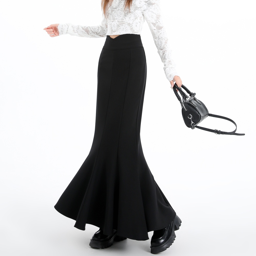 High waist elasticity business suit long skirt for women