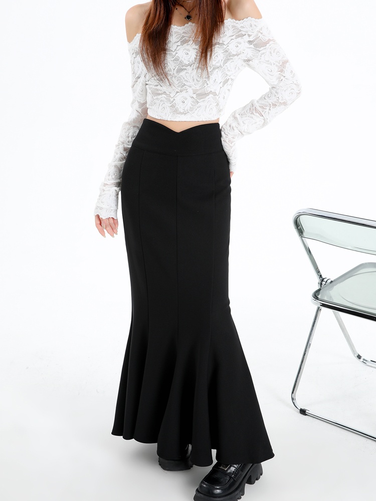 High waist elasticity business suit long skirt for women