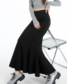 Slim package hip skirt black long skirt for women