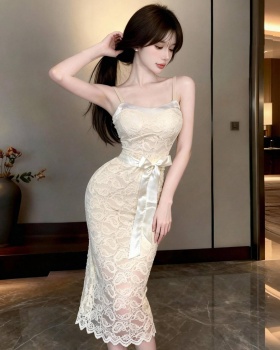 Package hip long sling France style lace dress for women