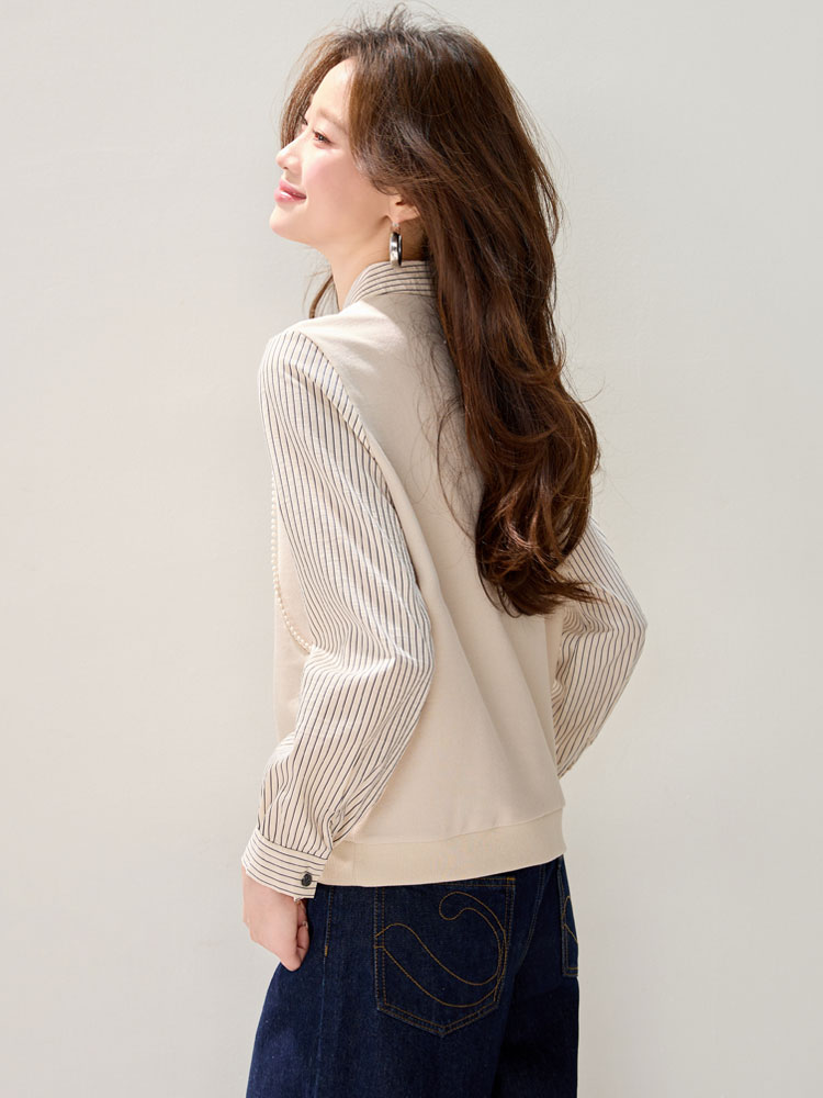 All-match simple hoodie Pseudo-two temperament tops