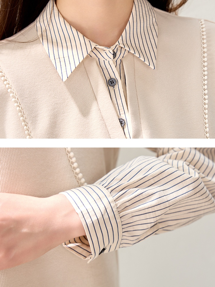 All-match simple hoodie Pseudo-two temperament tops