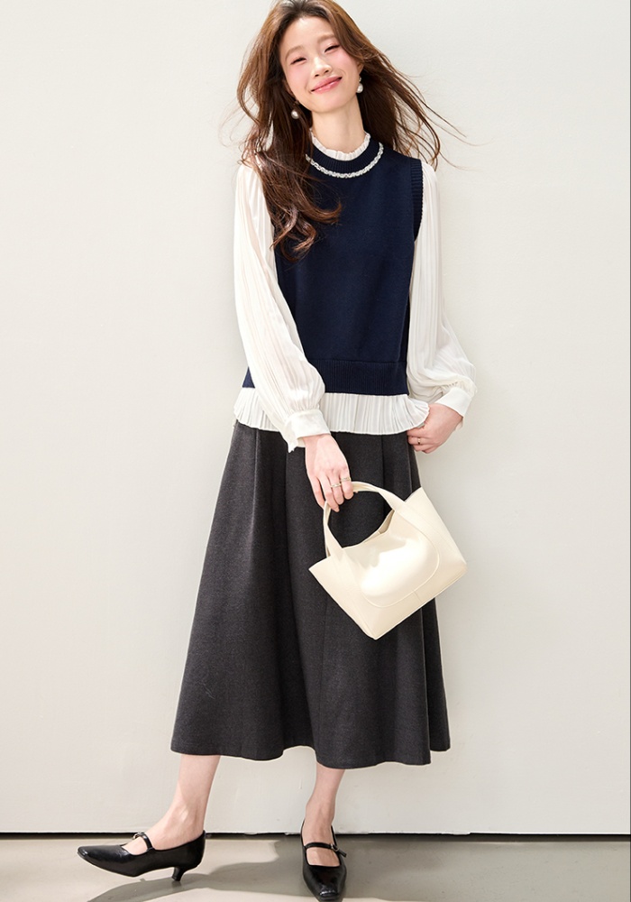 Cstand collar temperament beading wood ear spring tops