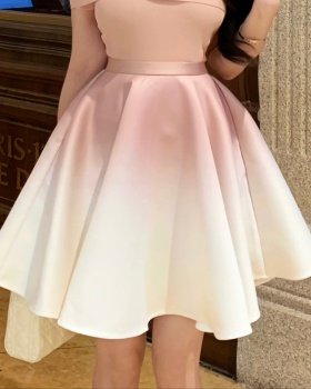 A-line gradient France style temperament skirt