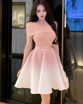 Temperament tops A-line skirt 2pcs set for women