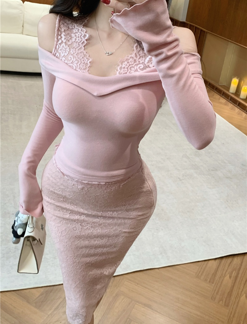 Package hip pinched waist T-shirt enticement skirt for women