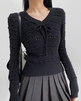 Hollow autumn and winter Korean style sweater for women