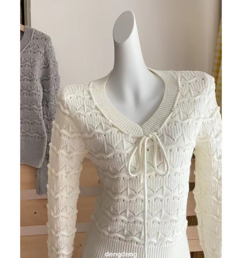 Hollow autumn and winter Korean style sweater for women