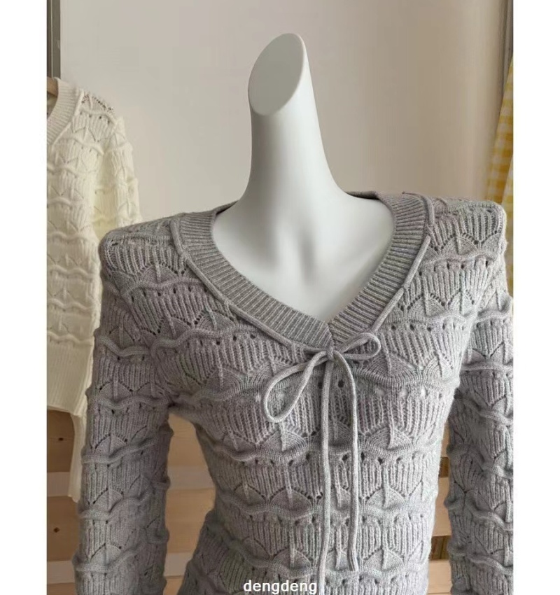 Hollow autumn and winter Korean style sweater for women