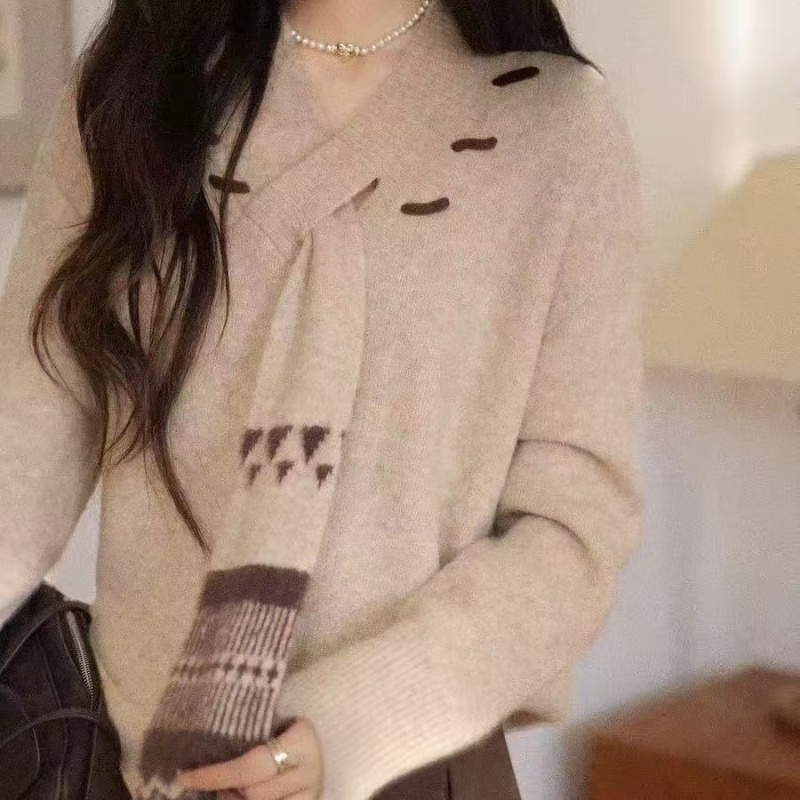 Retro temperament autumn scarf Korean style sweater