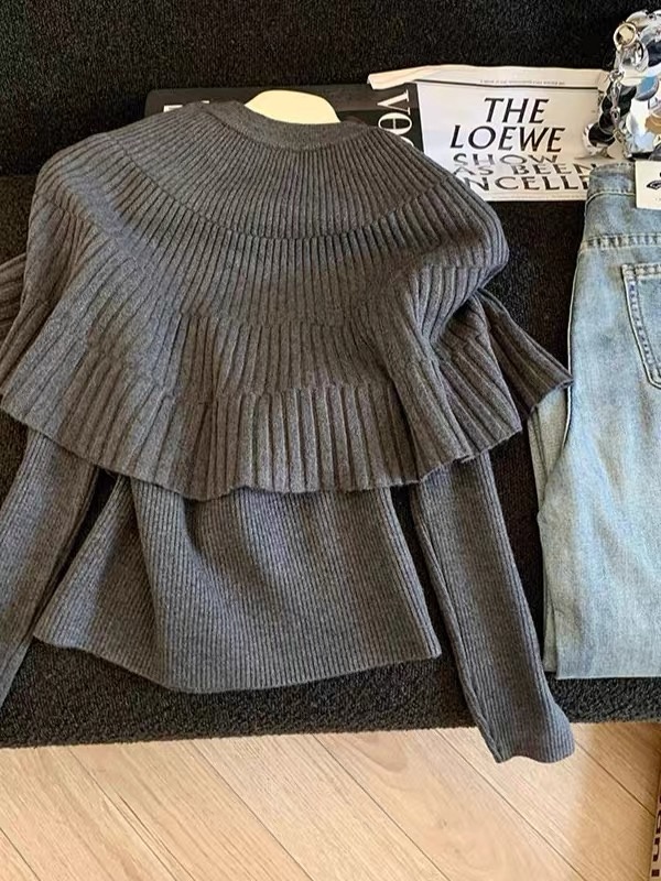 Lazy fashion tender Korean style sweater 2pcs set