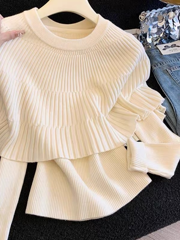 Lazy fashion tender Korean style sweater 2pcs set