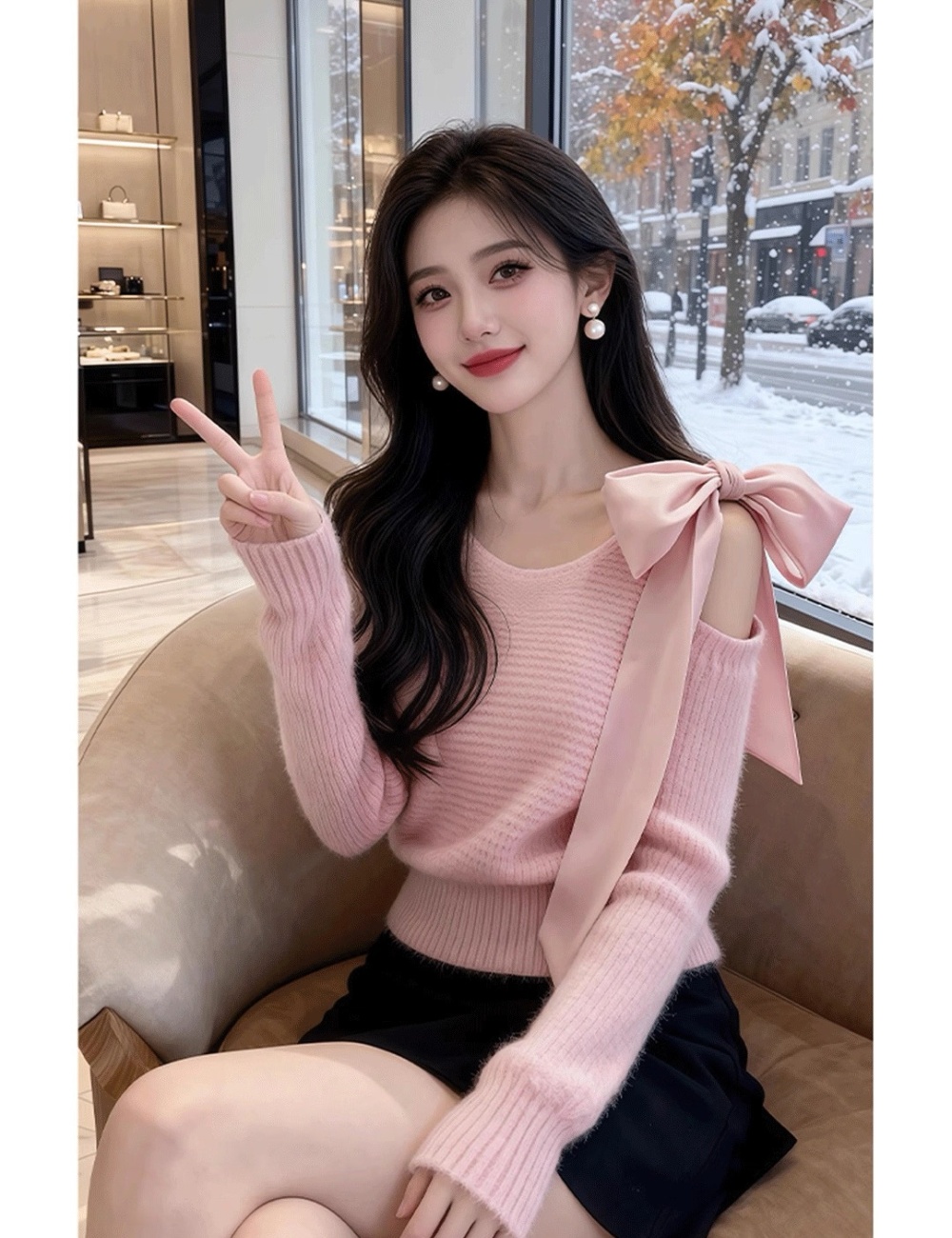 Show young autumn and winter tops lazy sweater for women