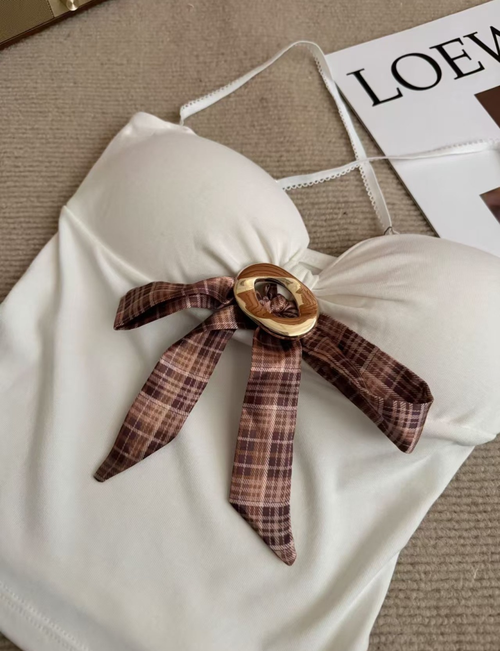 Slim chest pad fixed belt sueding vest for women