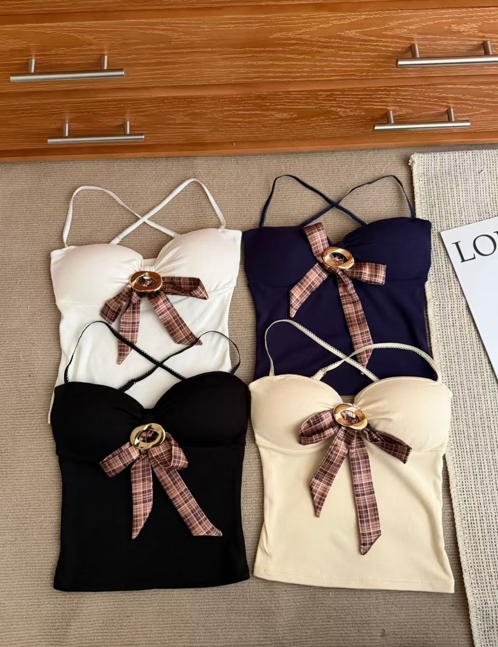 Slim chest pad fixed belt sueding vest for women