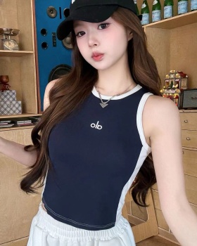 Fixed slim Casual embroidered mixed colors vest for women