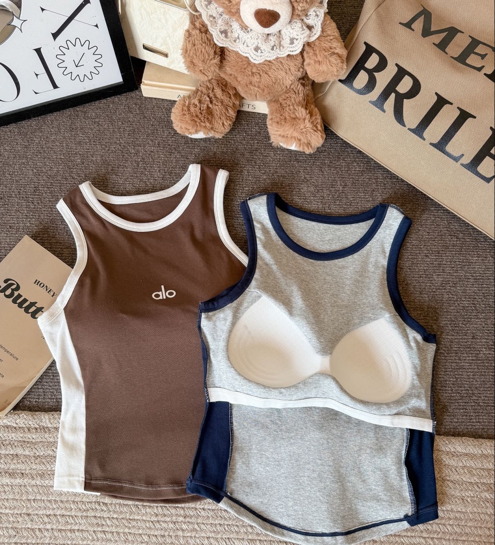 Fixed slim Casual embroidered mixed colors vest for women