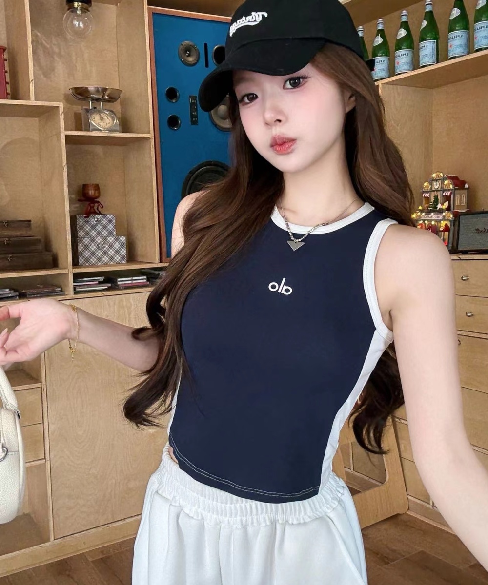 Fixed slim Casual embroidered mixed colors vest for women