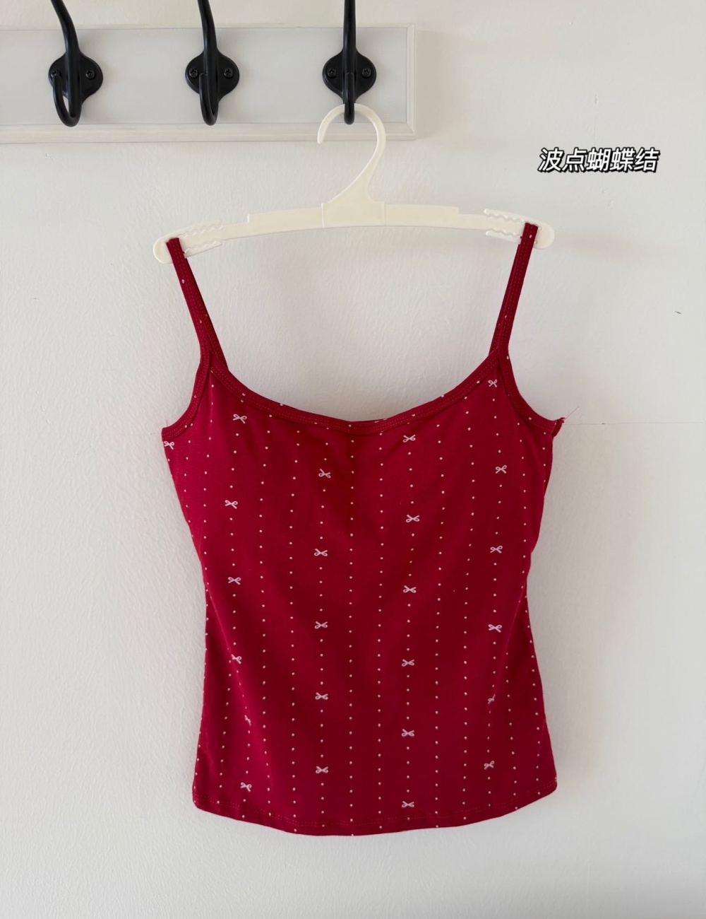 Polka dot maiden sling tops red with chest pad vest