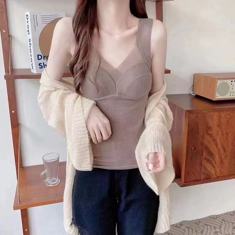 Gauze bottoming shirt halter tops for women