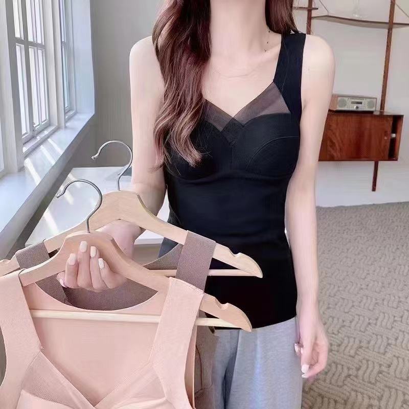 Gauze bottoming shirt halter tops for women