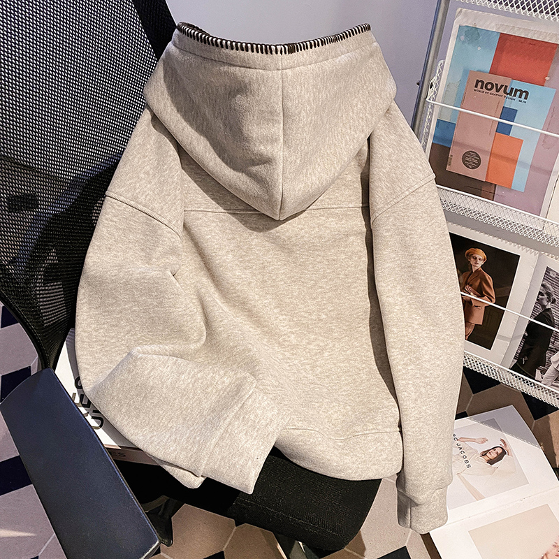 Hooded thermal tops autumn and winter loose hoodie