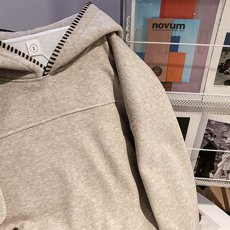 Hooded thermal tops autumn and winter loose hoodie