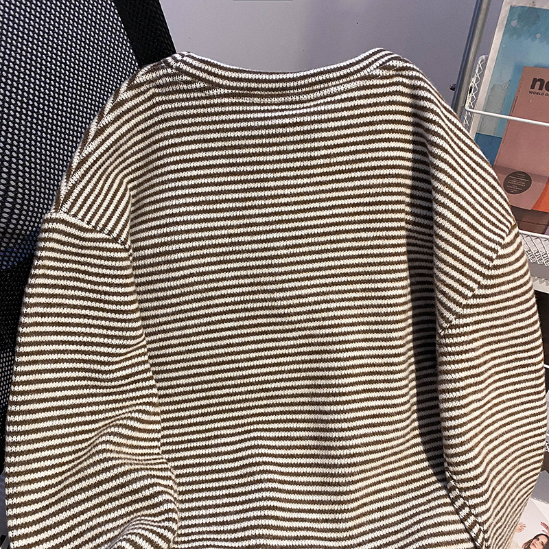 Spring and autumn T-shirt stripe tops
